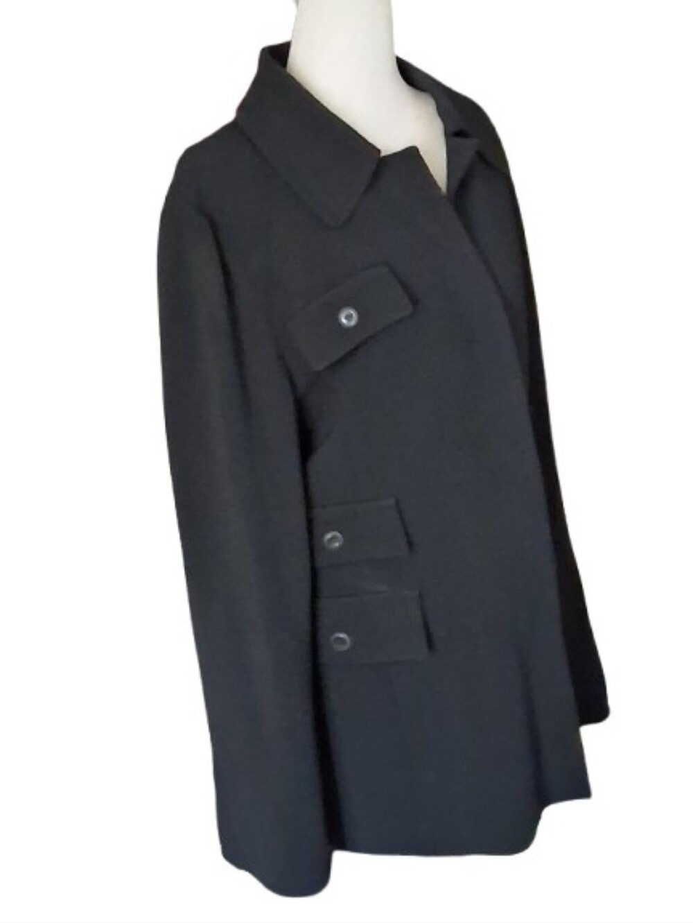 New VTG Carlisle Collection Asymmetric Pocket Wool Blazer Jacket Coat US16, Uk18